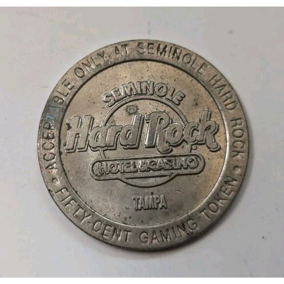 Seminole Hard Rock Hotel Casinos 50 Cents Token Lot of 2 Tampa Florida - Picture 5 of 5